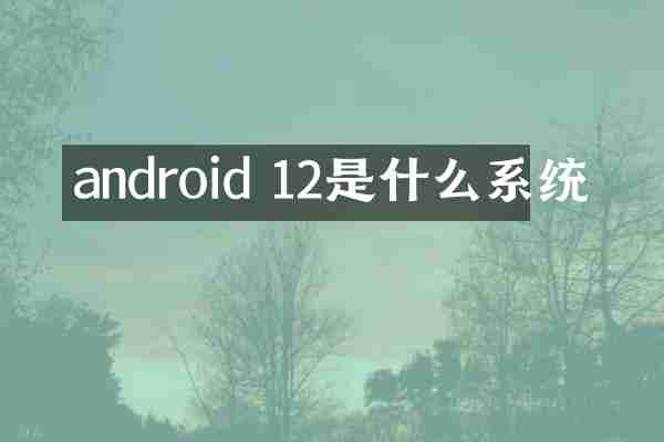 android 12是什么系统