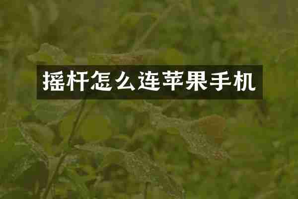 摇杆怎么连苹果手机