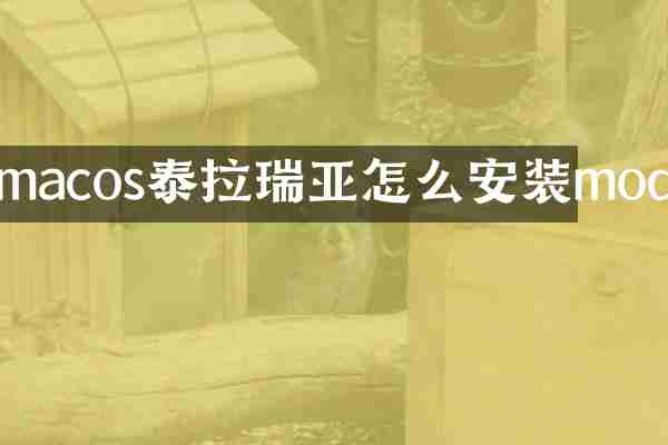 macos泰拉瑞亚怎么安装mod