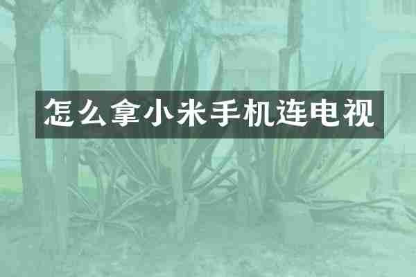 怎么拿小米手机连电视