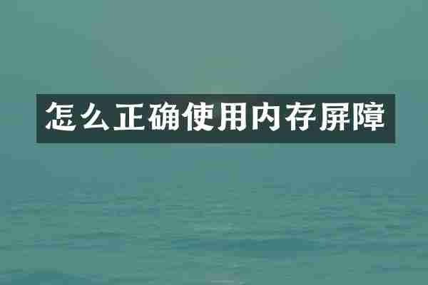 怎么正确使用内存屏障