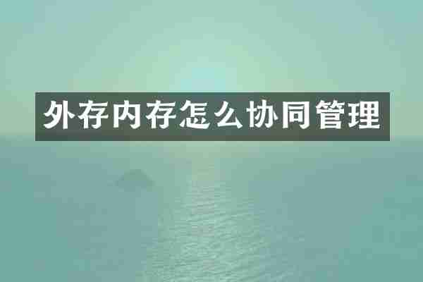 外存内存怎么协同管理