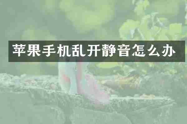 苹果手机乱开静音怎么办