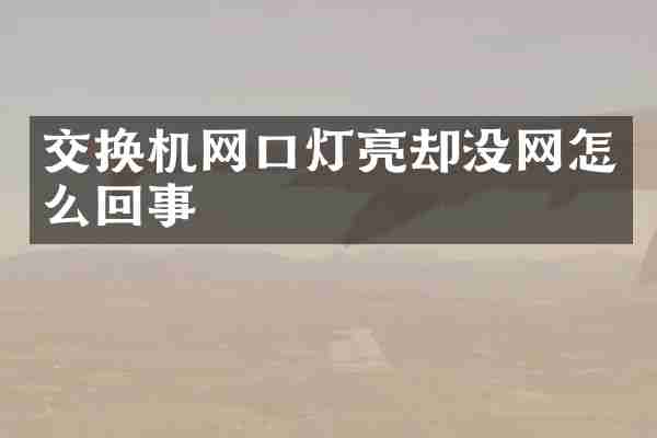 交换机网口灯亮却没网怎么回事