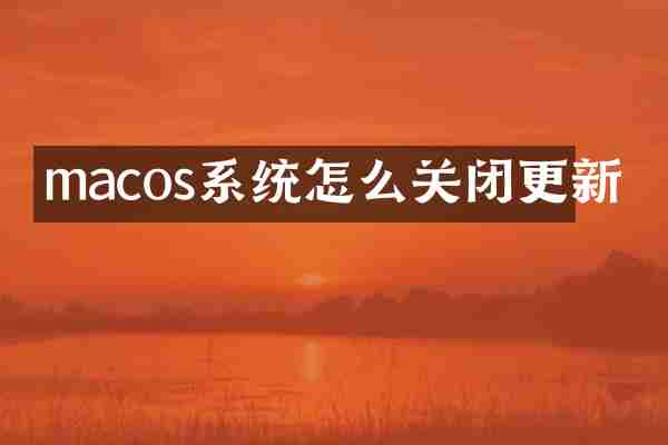macos系统怎么关闭更新