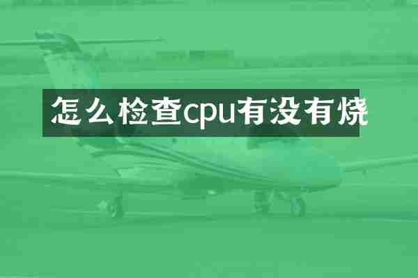 怎么检查cpu有没有烧