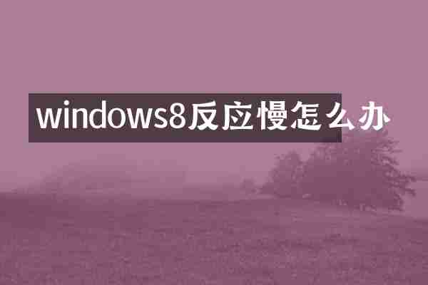 windows8反应慢怎么办