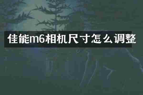 佳能m6相机尺寸怎么调整