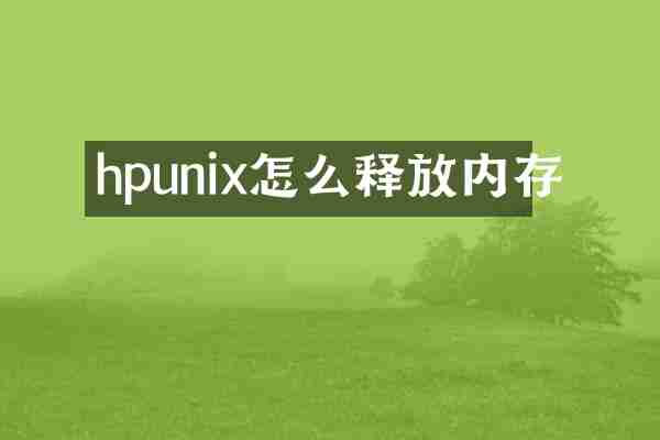hpunix怎么释放内存