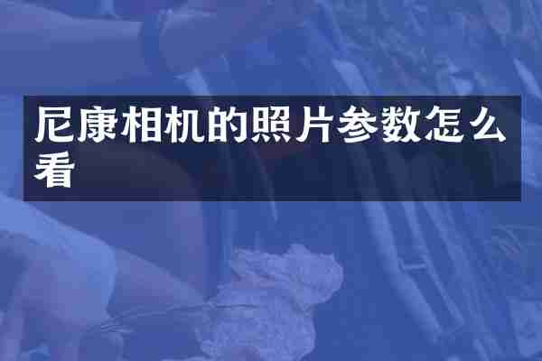 尼康相机的照片参数怎么看