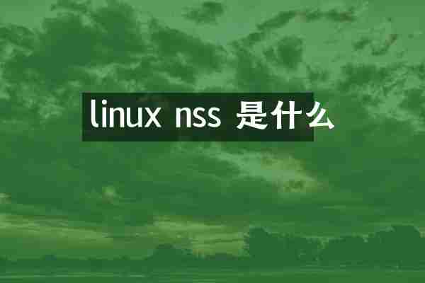 linux nss 是什么