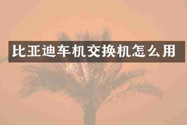 比亚迪车机交换机怎么用