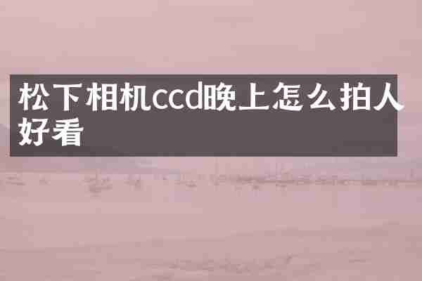 松下相机ccd晚上怎么拍人好看