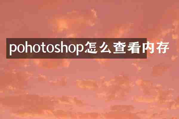 pohotoshop怎么查看内存