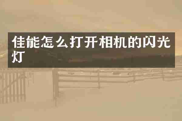 佳能怎么打开相机的闪光灯