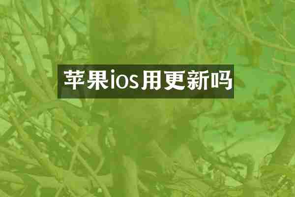苹果ios用更新吗