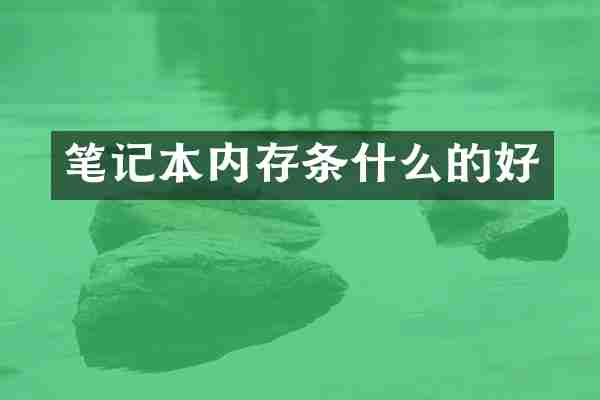 笔记本内存条什么的好