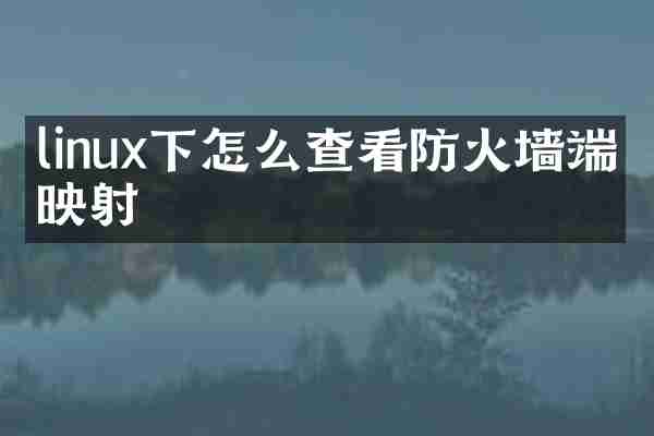 linux下怎么查看防火墙端口映射