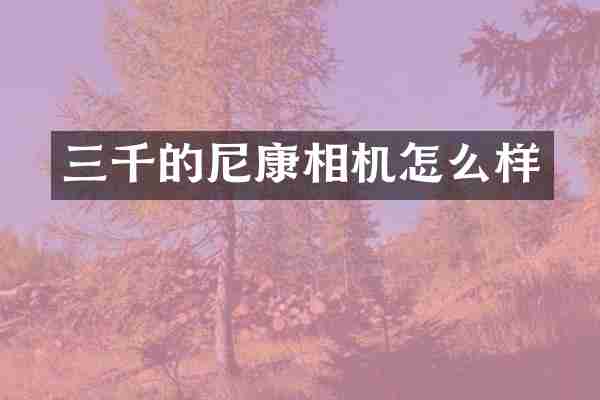三千的尼康相机怎么样