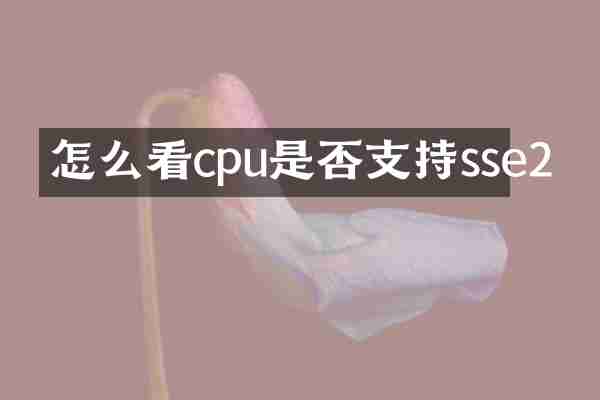 怎么看cpu是否支持sse2