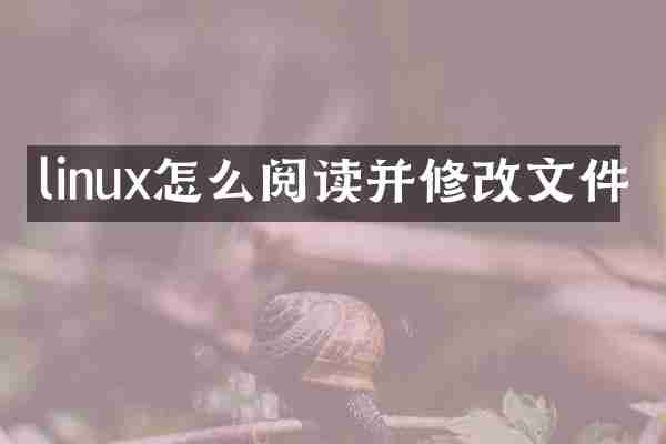linux怎么阅读并修改文件