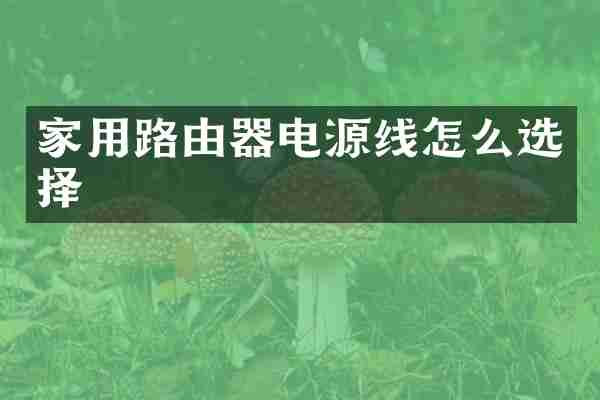家用路由器电源线怎么选择