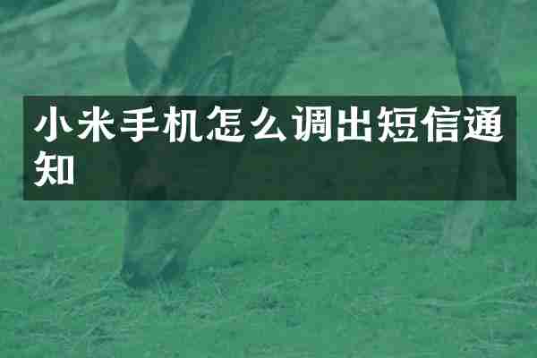 小米手机怎么调出短信通知