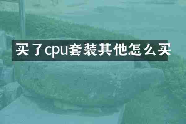 买了cpu套装其他怎么买