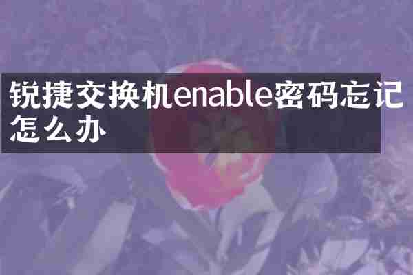 锐捷交换机enable密码忘记怎么办