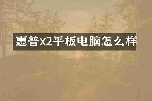 惠普x2平板电脑怎么样