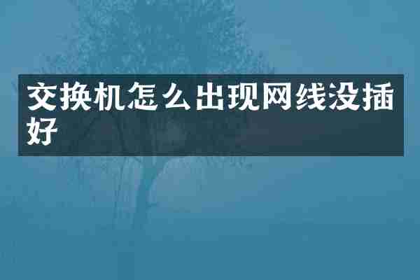 交换机怎么出现网线没插好