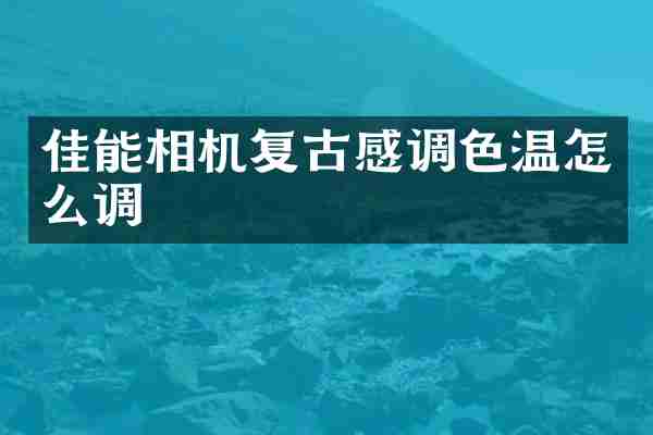 佳能相机复古感调色温怎么调