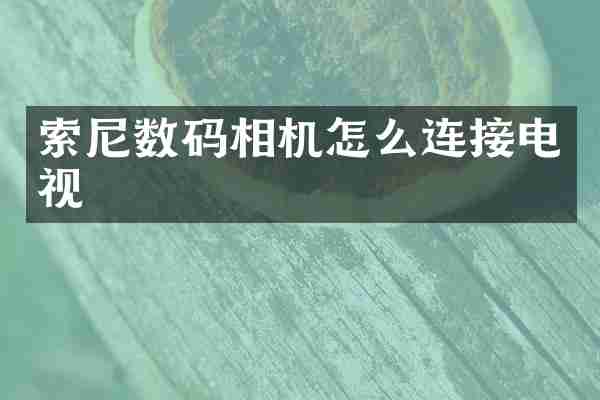 索尼数码相机怎么连接电视