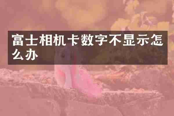 富士相机卡数字不显示怎么办
