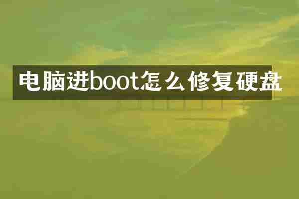 电脑进boot怎么修复硬盘