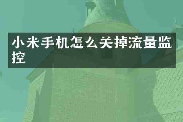 小米手机怎么关掉流量监控