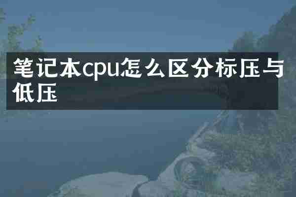笔记本cpu怎么区分标压与低压