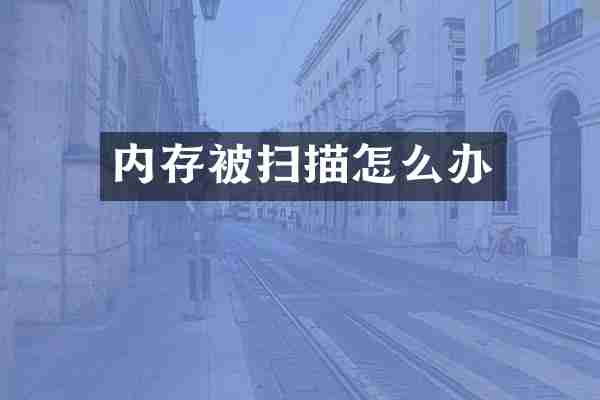 内存被扫描怎么办