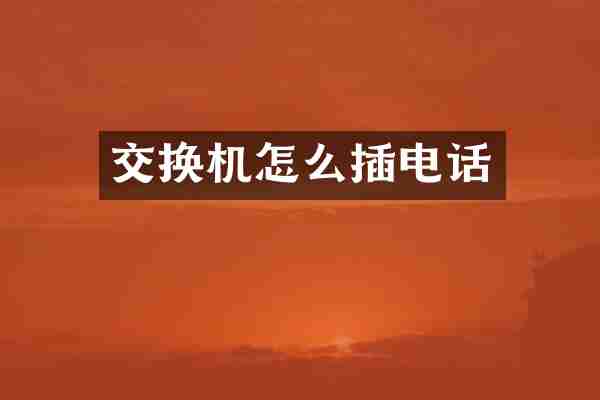 交换机怎么插电话