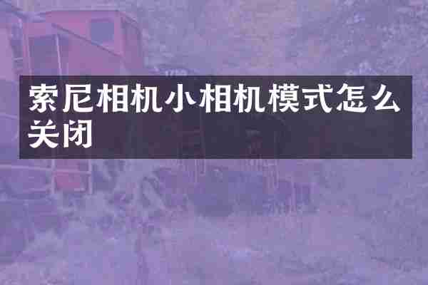 相机小相机模式怎么关闭