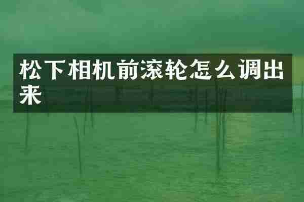 松下相机前滚轮怎么调出来