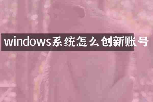windows系统怎么创新账号