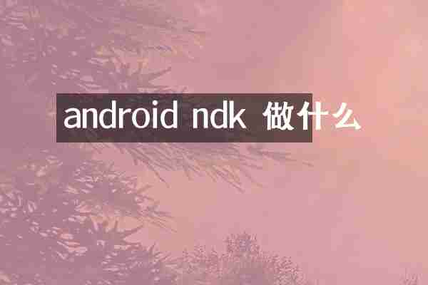 android ndk 做什么