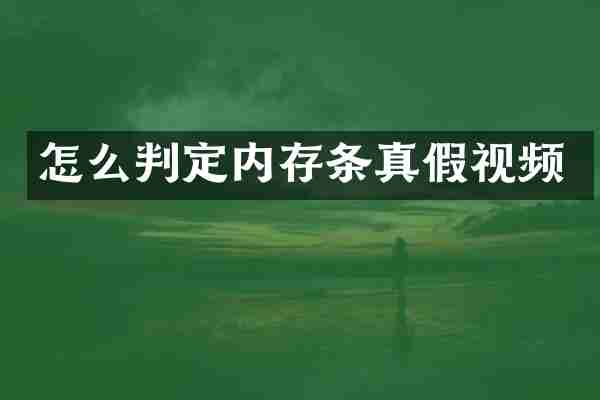 怎么判定内存条真假视频