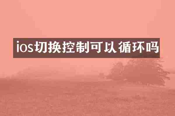 ios切换控制可以循环吗