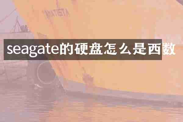 seagate的硬盘怎么是西数