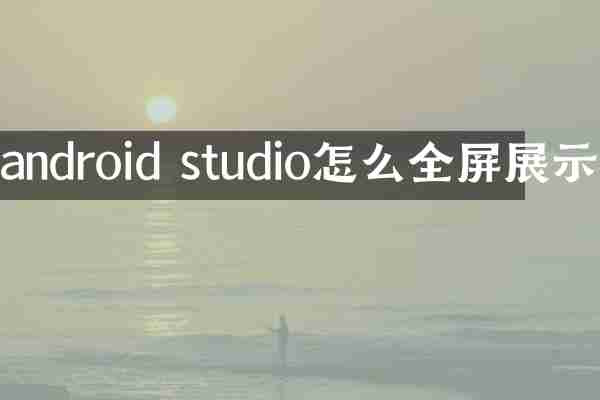 android studio怎么全屏展示