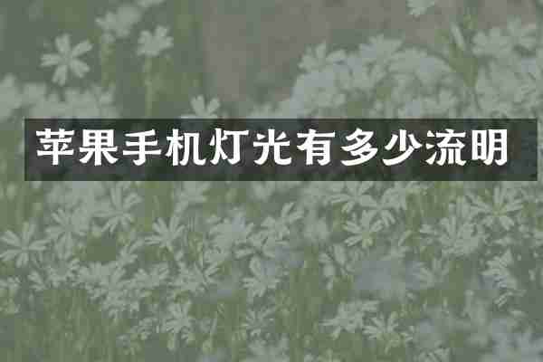 苹果手机灯光有多少流明