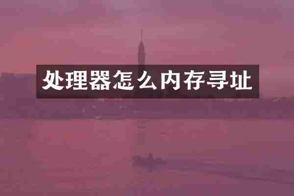 处理器怎么内存寻址