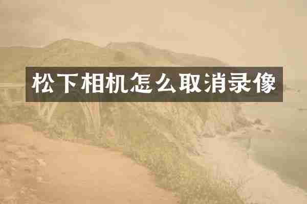 松下相机怎么取消录像